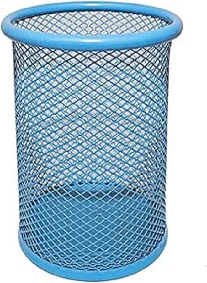 Metal Mesh Pens Holder - Blue